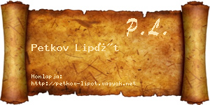 Petkov Lipót névjegykártya